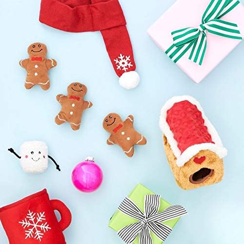 ZippyPaws Burrow- Interactive Dog & Puppy Toys for Boredom, Stimulating Pet Products to Keep Them Busy, Hide & Seek Plush Dog Puzzle, Enrichment Squeaky Toy, For Small & Medium Dogs- Gingerbread House