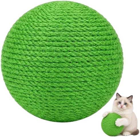 4-Inch Sisal Cat Toy Balls, Cat Toys for Indoor Cats, With Crinkle Sound