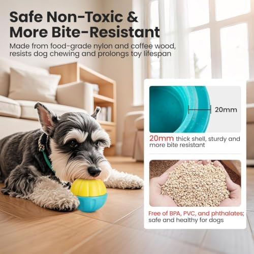 Potaroma Dog Toys Treat Dispenser Ball, Freezable Slow Feeder Puzzle Chew