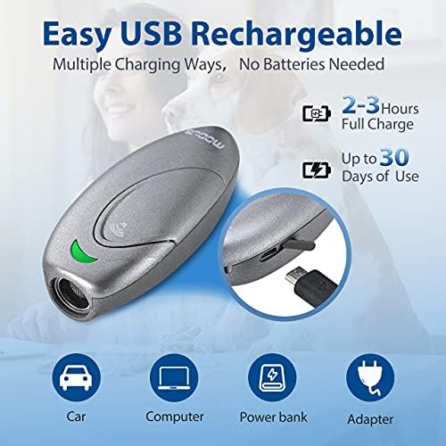 MODUS Dog Barking Control Devices 3 Modes Ultrasonic Dog Training and Anti-Barking Device Rechargeable Dog Barking Deterrent Devices.Alternative to Anti bark collar,Barking Silencer Indoor and Outdoor