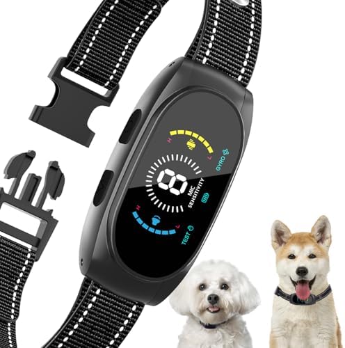 Smart Auto Dog Bark Collar, No Shock Anti Barking Collar for Small Medium Dogs 8-50lbs, Rechargeable & Waterproof Barking Control Device with Beep Vibration Mode & 8 Sensitivities