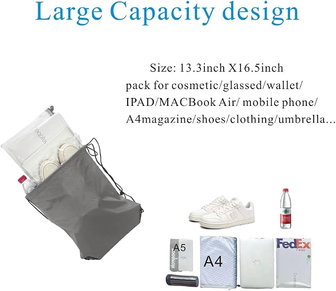 Drawstring Backpack Bulk 50 Packs Draw String Bags for Gym Sports Trip Pedestrianism Cinch Sack DIY for Women Men (grey)