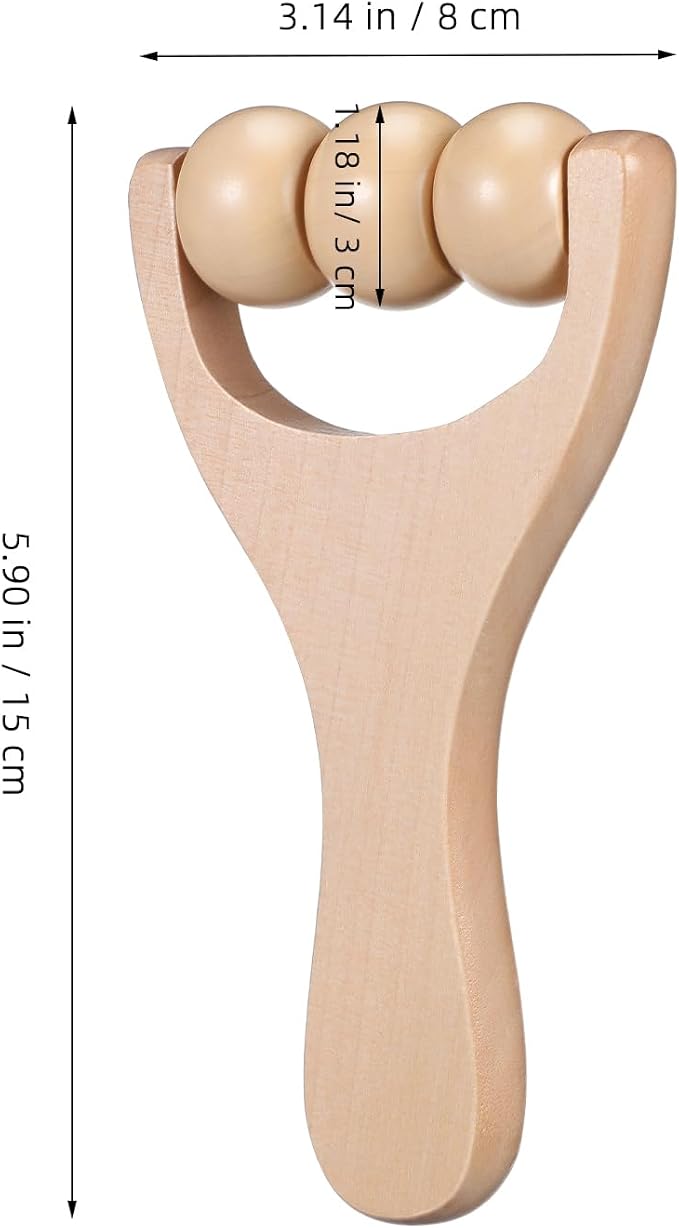 Ciieeo 4pcs Wooden Massage Roller Set, Full Body Massage Roller Tool for Hand, Foot Leg Recovery, Home Self Tools