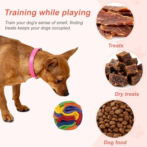 Snuffle Ball for Dogs, Interactive Dog Toys, Rainbow, Small