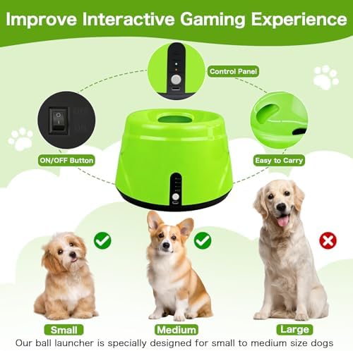 Automatic Dog Ball Launcher -Adjustable Distance Settings Dog Ball Thrower