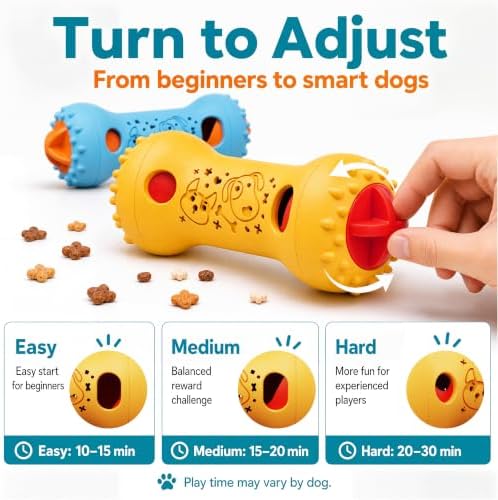 FOXMM Interactive Treat Dispensing Dog Toys, Adjustable Dog Puzzle Toy