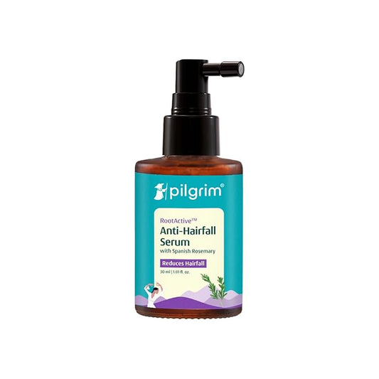 Rosemary Hair Serum for Hair Fall – Pilgrim RootActive Anti-Hairfall Serum with Caffeine, Biotin, Capilia Longa & Saw Palmetto | Reduces Hair Loss | For Men & Women | 1.01 Fl Oz (30ml)
