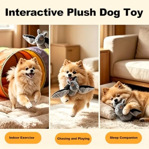 Flying Bat Dog Toy, Halloween Dog Cat Toys, Automatic Interactive Cat Toys Indoor Cats, Realistic Flight Motion and Chirping Sound, Outdoor for Exercise, Play and Bored