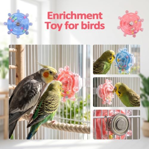 2 Pcs Bird Toys for Parakeets Budgie Toys Parrot Wheel Toy