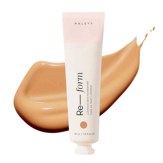 HALEYS Re-form Luminous Skin Foundation, VEGAN + CRUELTY-FREE, Blurs, Conceals, Blendable, Buildable Med-to-Full Coverage, Weightless, Oil-free, All-Day Wear, Hyaluronic Acid, All skin types (5.0)