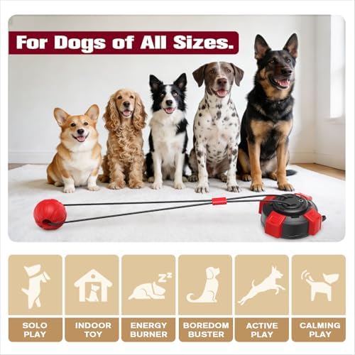 Upgraded Powerful Suction Cup Dog Toy - Cognitive Dog Toys -Tug of War Dog Toy for Aggressive Chewers Durable Puppy Molar Chew Toy with Teeth Cleaning Dog Enrichment Toys for Boredom & Anxiety Relief