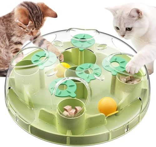 KADTC 2-in-1, Cat Puzzle Toy & Foraging Ball, Treat Hunt for Indoor Cats