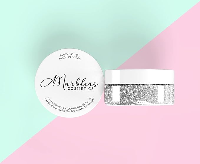 MARBLERS Holographic Face & Body Glitter [Holo French Pink] 0.18oz (5g) | Fine | Non-Toxic | Cruelty-Free | Festival, Rave & Party Makeup | Eye, Hair, Nail Polish, Eyeshadow | Nail Art | Gel Nail