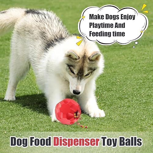 Rubber Treat Dispensing Dog Toys for Aggressive Chewers Large Breed | Dog Treat Ball for Dogs, Balls for Dogs, Interactive Dogs Toys for Boredom to Keep Them Busy, Treat Toy Ball