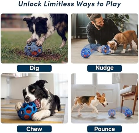 Unique Interactive Dog Toy with Ball-in-Ball Design, 4X Durable Rubber Outer Shell & Inner Smart Automatic Bouncing Ball to Keep Them Busy, Fetch & Puzzle Toys for Medium, Large High Energy Dogs