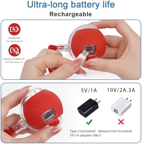 Interactive cat Toys for Indoor Cats, Speedy Tail 3.0 Cat Toy, Motion Activate cat Toy Ball，Automatic Toys for Bored Indoor Cats, Speedy Tail 2.0 Cat Toy, Rechargeabl
