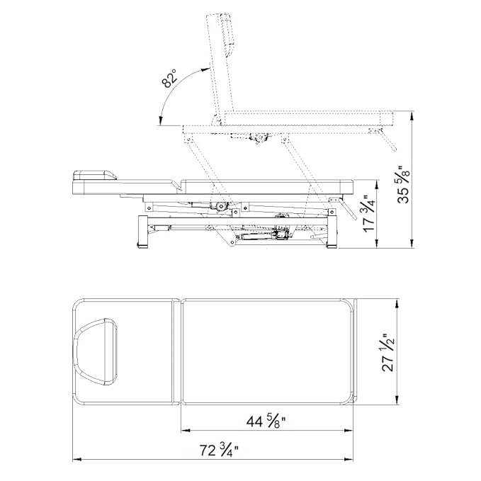 Dir Spa Full Electrical Facial Beauty Bed Spa Massage Table All Purpose Doctor's Office Bed with 2 Motors MAR Egeo