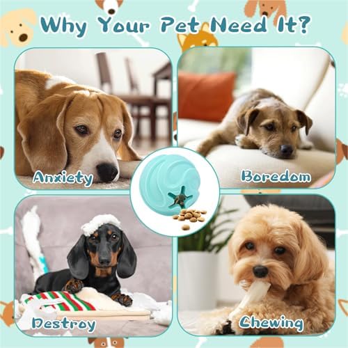 Dog Puzzle Ball Toy, Interactive Dog Toys Ball for Treat Dispensing, Dogs Treat Ball for Teeth Cleaning/Slow Feeder/IQ Training/Playing, TPU Chew Toys for Medium/Large Dogs (Green)