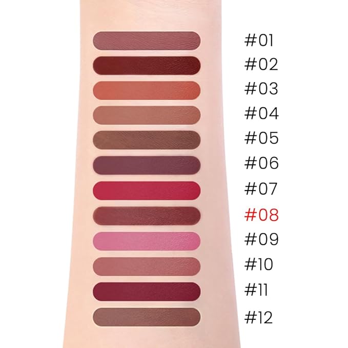 evpct Mauve Red Matte Creamy Retractable Lip Liner Pencils for Shaping & Sculpting Lips, Lip Pencils for Women Long Lasting Waterproof Rich Lip Colors Liner Crayon Lipstick delineador de labios 08