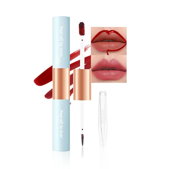 Matte Lip Liner Peel Off Lip Stain, Long Lasting Peel Off Lip Liner Stain, Peel-off Lip Gloss For All Skin Types, Transfer-proof Highly Pigmented Color Waterproof, (04#, Pack of 1)
