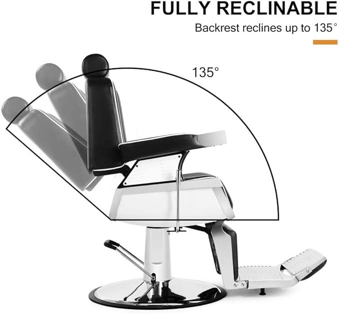Artist hand Barber Chair Barbershop Chairs Hydraulic Recline Barber Chairs Salon Chair for Hair Stylist Tattoo Chair Barber Salon Equipment(Black1)