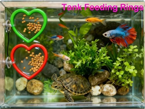 10pcs Betta Fish Tank Accessories Set Betta Hoop Heart Shape Enrichment Rings Hammock Hideout, Floating Mirror, Resting Spot, 2 Floating Balls, and Hideout Tunnel