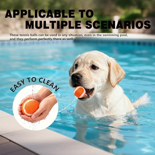 MECOOL 1.57 Inch Small Tennis Balls for Dogs - 20 Pack Durable Mesh Chew & Fetch Balls, Interactive Dog Toy Balls for Small Medium Breed Puppies, Tough Chew Toys,Orange and Blue