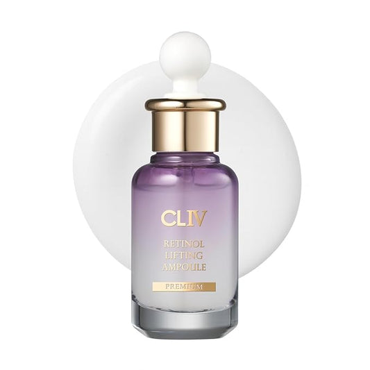 CLIV Retinol Lifting Ampoule, Korean Skincare with 85% Collagen Solution, Retinol, Peptides & Fermented Botanical Complex for Skin Texture and Moisture Support, balloon serum 1.01 fl oz