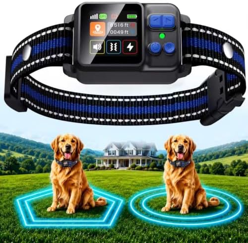 GPS Wireless Dog Fence System,Electric Fence for Dogs,2 Boundaries Modes