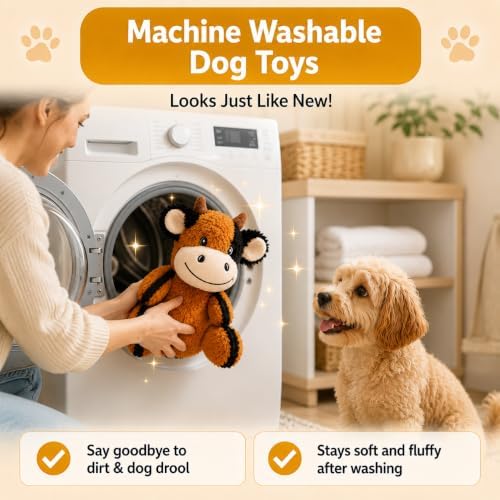 Drmstow 3-Pack Squeaky Plush Dog Toys for Small and Medium Dogs