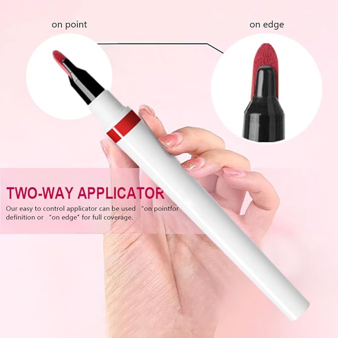 Matte Calligraphy Liquid Lip Liner Lipstick Pencil, Dark Purple Long-Lasting Transfer-Proof Lip Stain Halloween Birthday Party Wear, Sheer Buildable Color, Fades to a Natural Wash of Colors