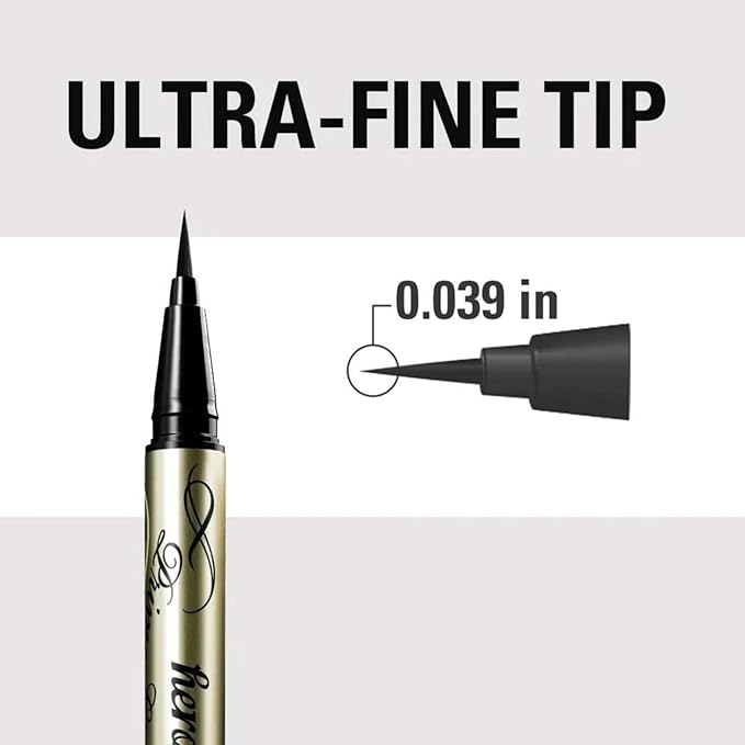 Heroine Make by KISSME Waterproof Eyeliner for Intense Color & Ultra-Fine 0.1mm Tip, Liquid Eyeliner Pen with Organic Beauty Serum, Cat Eye Liner for Long Lasting Eyelines, Natural Brown, 1 EA, PRIME