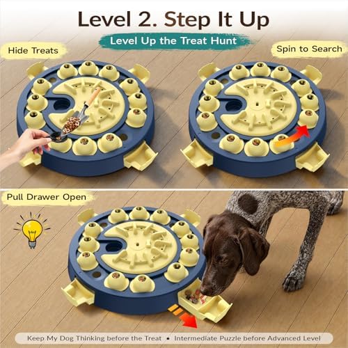 KADTC Large 3 Levels, Dog Puzzle Toy, Mental Stimulation for Smart Dogs