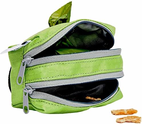 Blueberry Pet Neon dog waste bags Dog Poop Bags Rolls Dispenser for Dog Leash, 2 Auto Locking Zipper Dog Poop Bags Holder, Durable Polyester, Includes Free Roll, Ideal for Pet Parents & Walkers