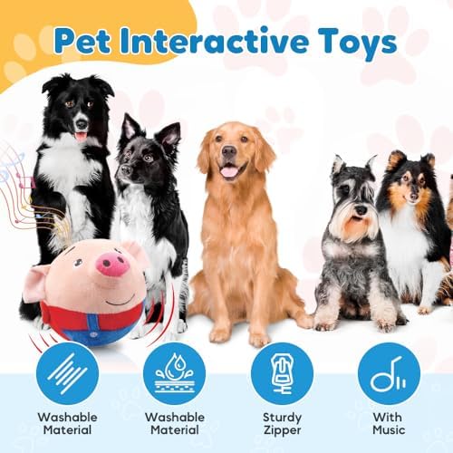 Active Moving Dog Toys, Interactive Bouncing Dog Balls Jumping Music Modes