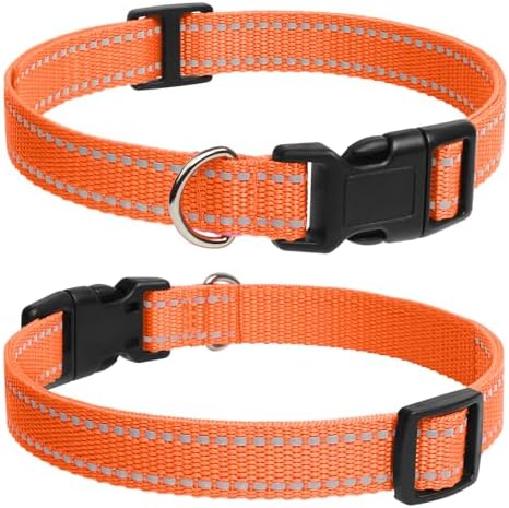 Shock Collar Replacement Strap, 3/4 Inch, 2-Pack, Reflective Adjustable Dog Collar, 8-27 Inch Neck Size
