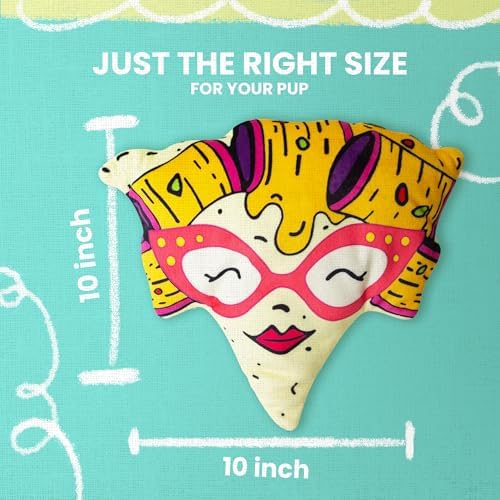 SNUG AROOZ Nacho Momma with a Repair Patch - Plush Dog Toy with Squeaker & Crinkle Sounds - Fun Entertaining Chew Toy for Dogs - Soft and Durable