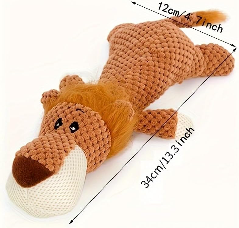 Squeaky Plush Toy for Dogs, Designed to Be Chew-Resistant, Soft Yet Durable, Suitable for Small, Medium, and Large Breeds, a Long-Lasting Squeaky Toy for Pets,14 inch Lion