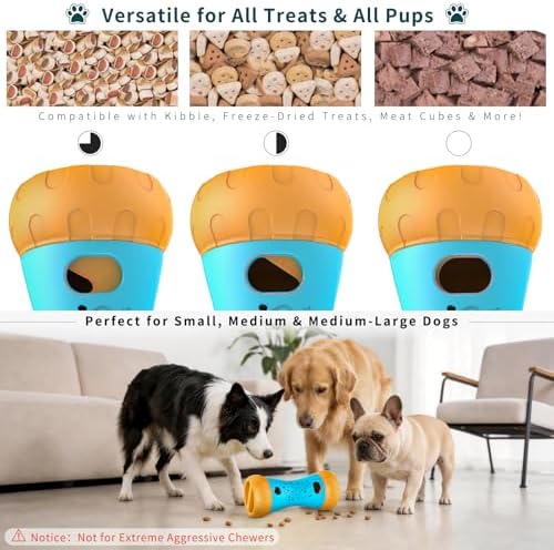 Treat Dispensing Dog Puzzle Toy, Interactive Dog Toys, Blue