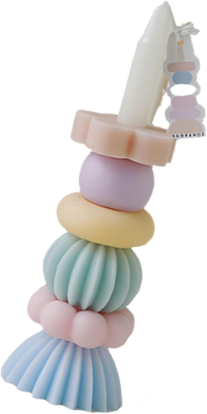 Creative Rainbow Stacking Scented Candle Soybean Waxes Air Freshener Candle for Home Relaxation Aromatherapies