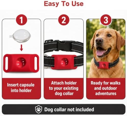 Dog Collar Pendant with 2 Refills, Adjustable for All Breeds