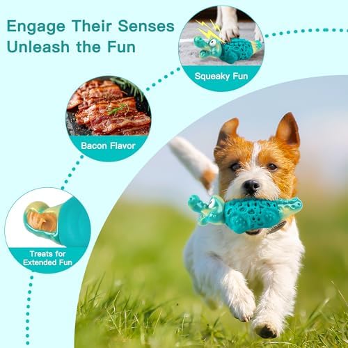 Dog Toys for Aggressive Chewers, Tough Squeaky Dog Chew Toy