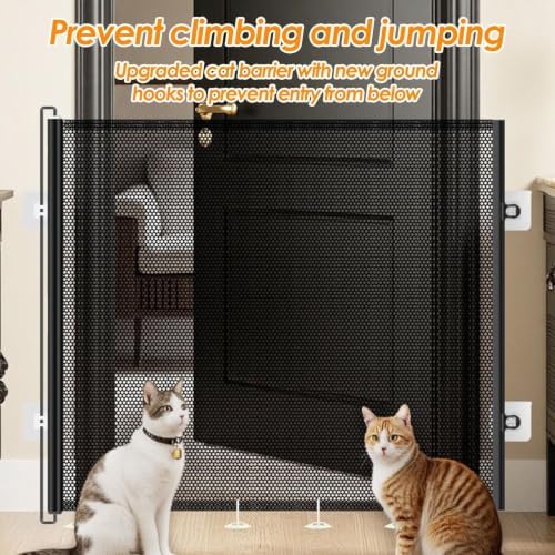 Cat Door Gate Indoor Retractable Safety Mesh Barrier