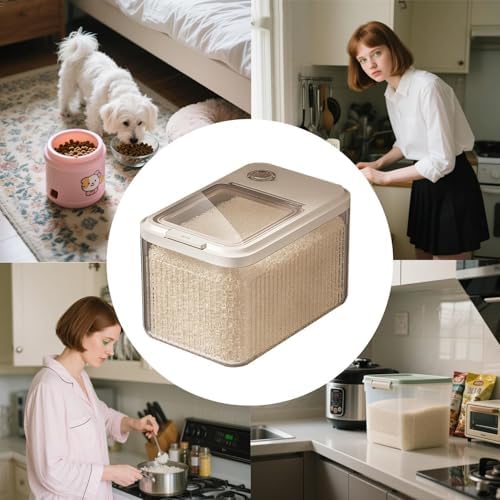 Secure Pet Storage, Dog Food Dispenser, Container with Portion Control Feature, Transparent Container for Home Kitchen Use, Pet Storage with Design Treat Containers for Dogs and Rabbits