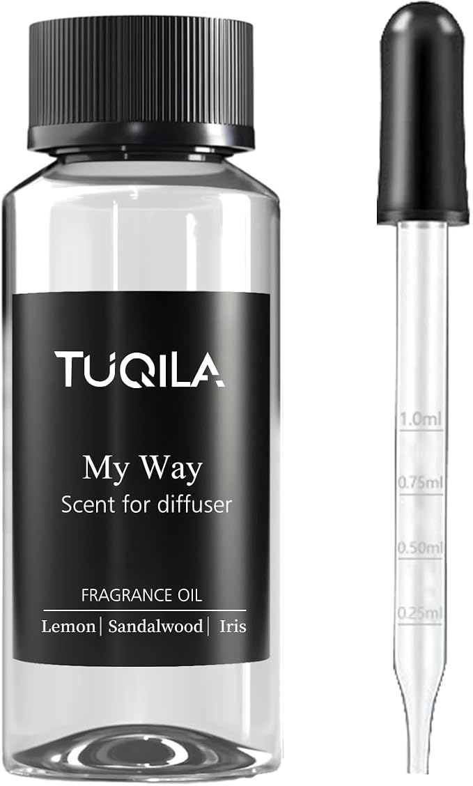 My Way Hotel Luxury Waterless Diffuser Oil 120ml 4.1Fl.Oz, Long Lasting Scent Oils for Cold Air Diffusers, Essential Oil Blend with Leather, Sandalwood, Cedarwood, Amber, Musk for Home, Office