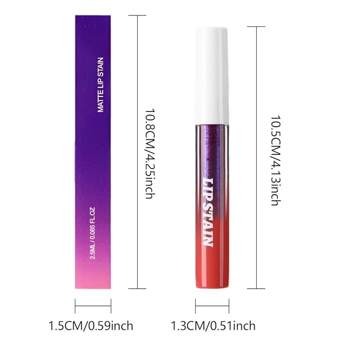 evpct Mauve Red Peel Off Lip Stain Tints, Matte Liquid Lipstick Lip Stain Long Lasting Waterproof for Women, Non-stick Cup Lipstick Peel Off Highly Pigmented Not Faded Smudge-proof Easy to Apply, 02