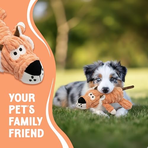2026 New Plush Dog Toy, Squeaky Dog Toys with Crinkle Paper, Soft Stuffed Interactive Chew Toy for Small, Medium and Large Dogs.