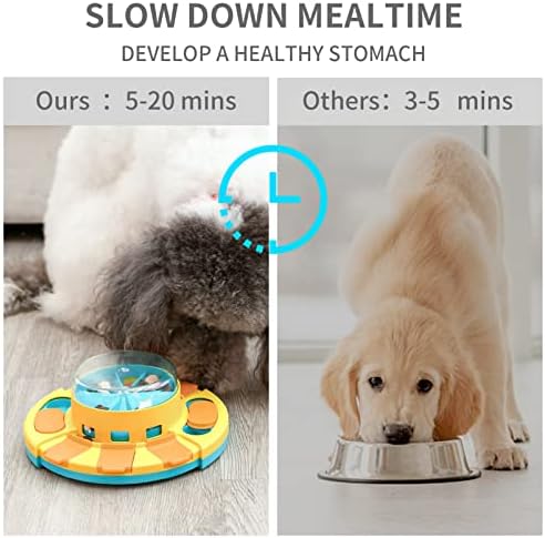 Aluckmao Dog Puzzle Toy Feeder, Press to Dispense Food & Treats