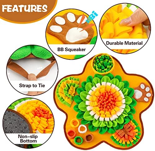 Snuffle Mat for Dogs, Pet Snuffle Mat for Small and Medium Dogs, Interactive Sniff Mat Feeding Mat for Puppies, Slow Feeder Dog Treat Mat for Training and Stress Relief (Bone Shape) (Green, One Size)