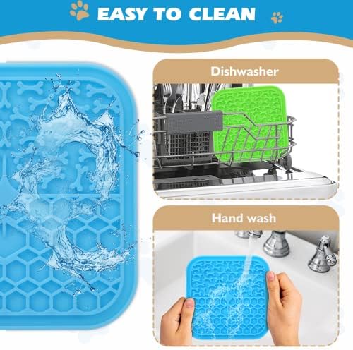 2 Pack Lick Mat for Dogs and Cats, Dog Slow Feeder Dowl Mat for Bathing Grooming Nailing Trimming, Dog Feeding Mat, Licking Pad for Dogs Cats